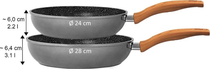 Actual product image Stoneline Back to Nature Schmorpfanne 28 cm, Made in Germany (28 cm, Casserole + Stewpot, Aluminium)
