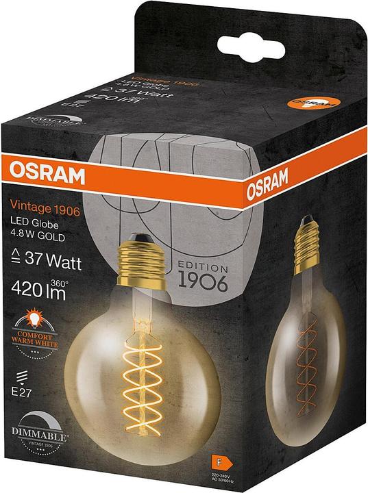 Produktbild Osram Vintage 1906 (E27, 4.80 W, 420 lm, 1 x, F)