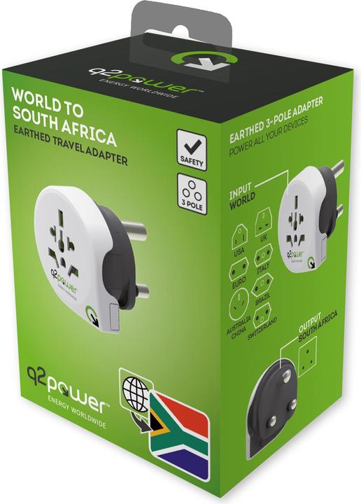 Immagine prodotto Q2 Power 1.100220 Viaggio adattatore mondo in Sudafrica