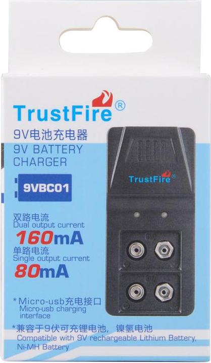 Actual product image Trustfire Ladegerät BC01 9V Block 6F22 Akku-Ladegerät für Li-Ion, Ni-MH (1 pcs., Chargers without battery)