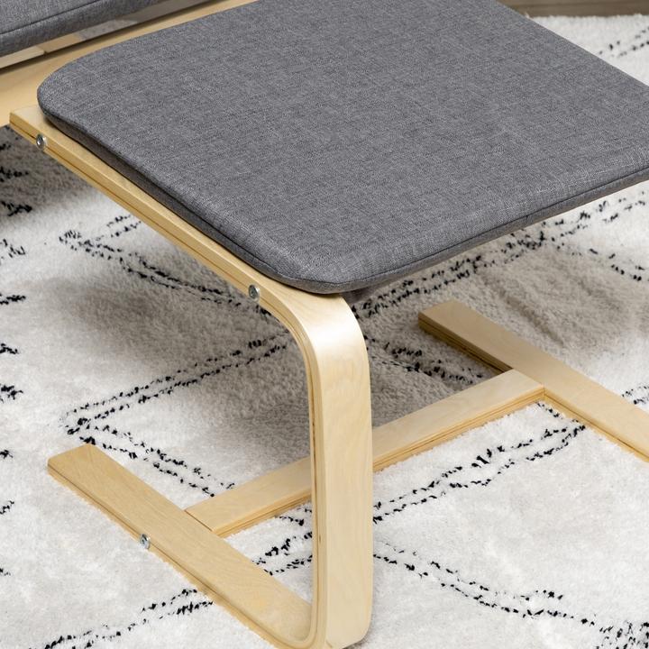 Produktbild Homcom Relaxsessel mit Hocker mit Fusspolster, Kopfpolster und Armlehnen