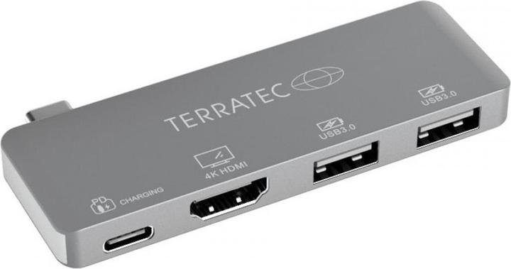 Immagine prodotto Terratec Adattatore USB Type-C in alluminio con porte USB-C PD HDMI 2x USB 3.0 (USB-C, 4 Porti)
