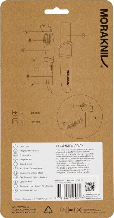 Produktbild Morakniv Survival Knife Companion Spark (S) Rot (10.40 cm)