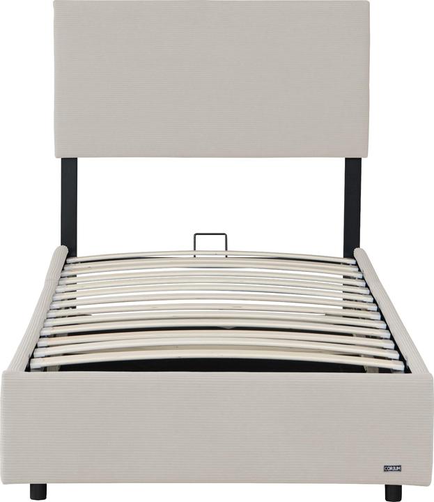 Produktbild Corium Polsterbett Juva mit Matratze und Bettkasten 90x200 cm Beige (90 x 200 cm)