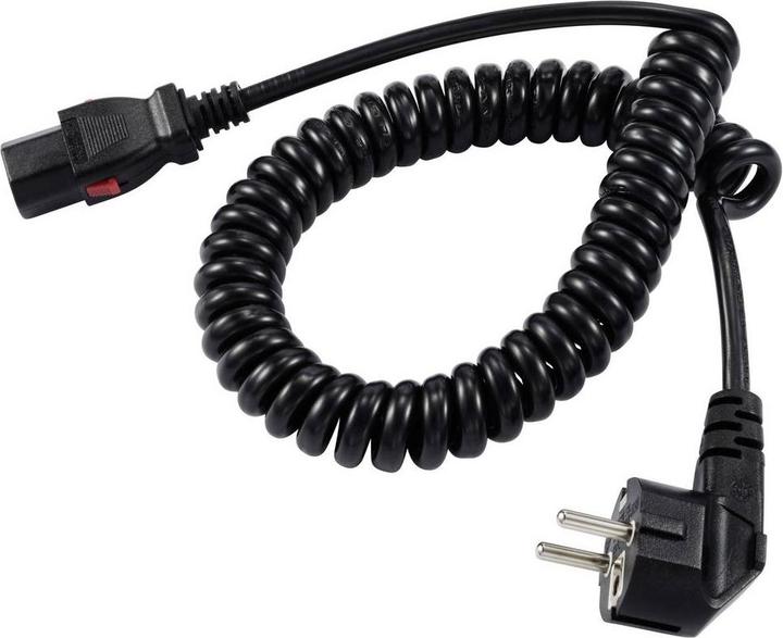 Produktbild Sygonix SY-6733074 Kaltgeräte Anschlusskabel Schwarz 3 m verriegelbar, Spiralka (3 m)