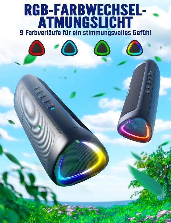 Image du produit Uohhboe Tragbarer Bluetooth-Lautsprecher (24 h, Fonctionnement sur batterie)