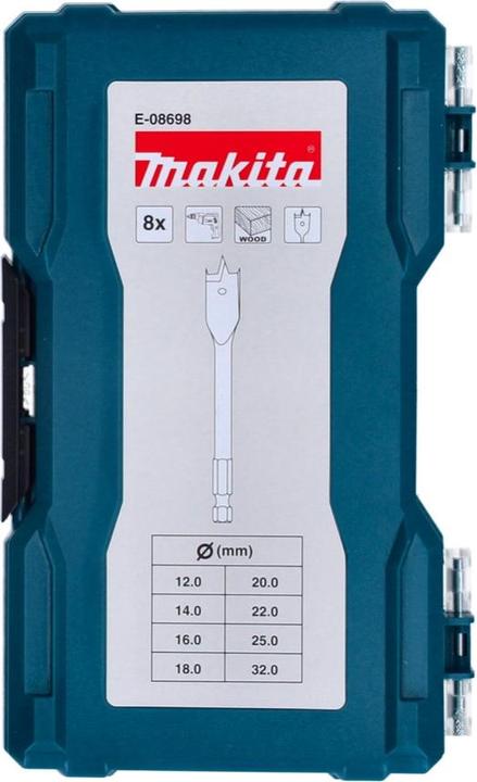 Produktbild Makita Flachfräsbohrer-Set 8tlg. (12, 14, 16, 18, 20, 22, 25, 32 mm)