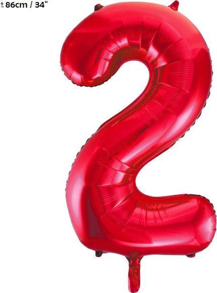 Produktbild Unique Folienballon Zahl "2" (1 x)