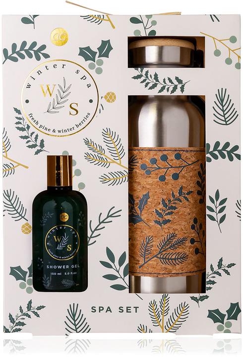 Accentra Badeset WINTER SPA in Geschenkbox, inkl. 150ml Duschgel, Thermosflasche (500ml), Duft: Fresh Pine & (Körperpflegeset)