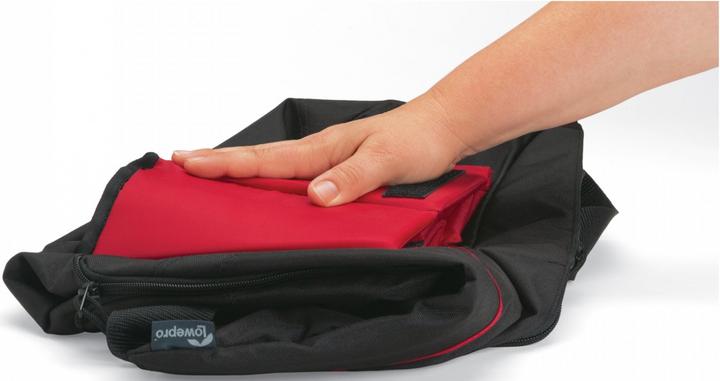 Actual product image Lowepro Passport Sling II SLR Camera Bag Black-Red (Camera shoulder bag)