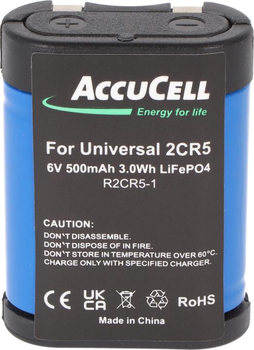 Actual product image AccuCell Akku 2CR5, Typ 2-CR5, 2CR5M (Camera battery charger)