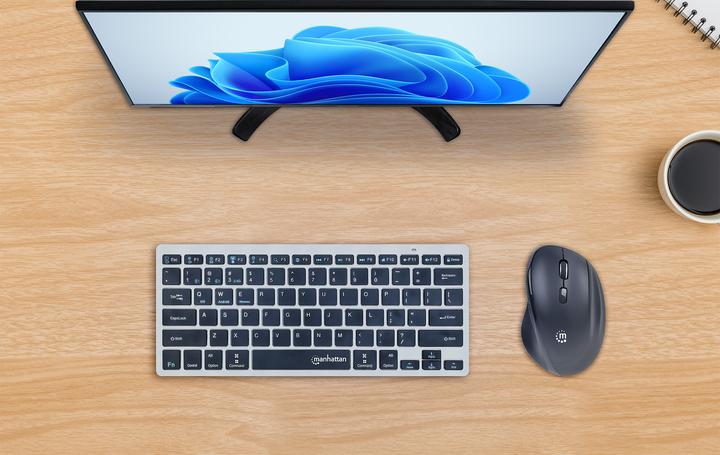 Produktbild Manhattan Ergonomische Wireless Maus mit 2-in-1 USB-Empfänger (Kabellos)