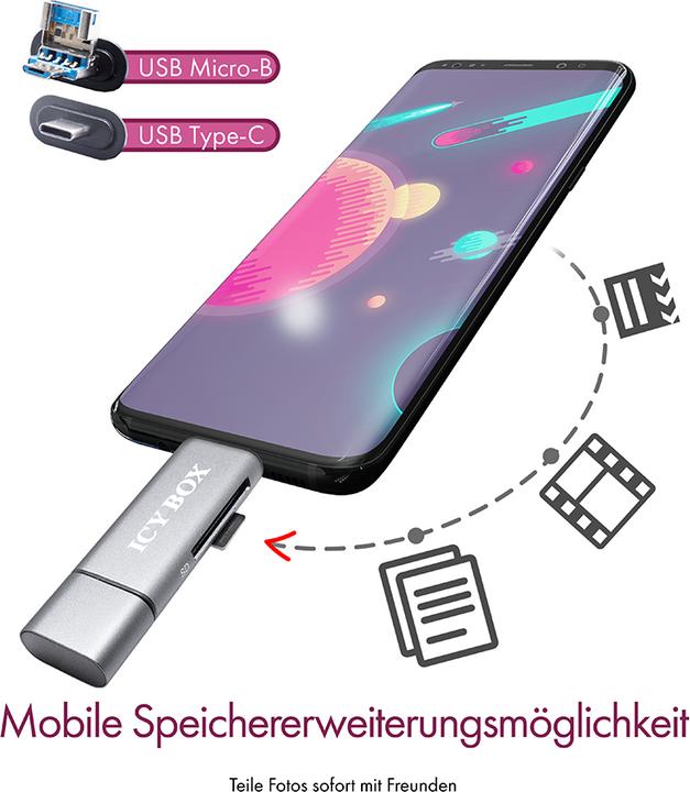 Image du produit Icy Box Ib-Cr200-C (USB, USB 2.0 Micro-B)