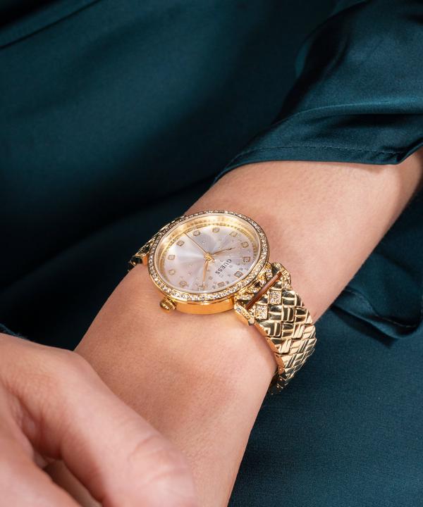 Immagine prodotto Guess P GLD BRCT / SUN SLV GLITZ DL / P GLD BRCT W/ CRYS Orologio da polso (Orologio con pietra preziosa, 32 mm)