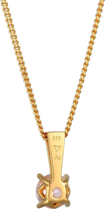 Immagine prodotto Elli Collana PREMIUM solitario morganite gemma argento 925 placcato oro (Argento 925)