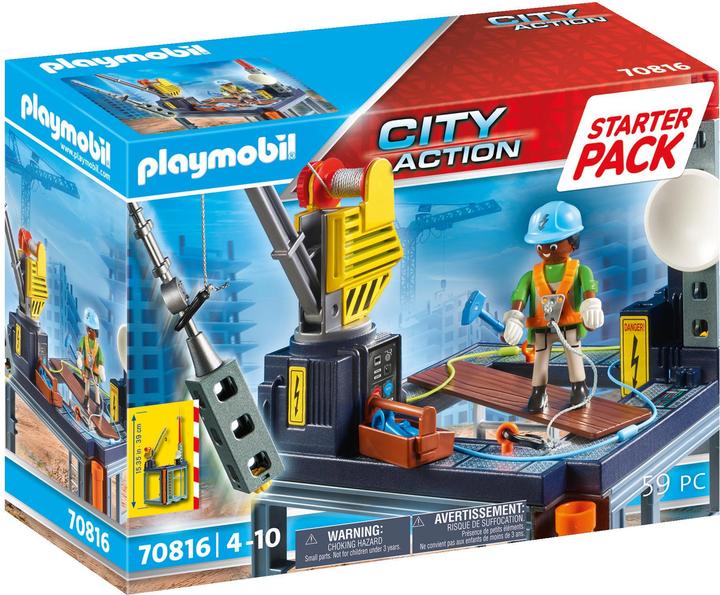 Actual product image Playmobil 70816 Starter set construction site with winch (70816, Playmobil City Action)