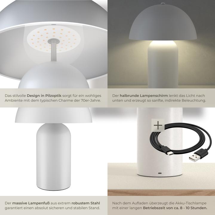Immagine prodotto tectake piccola lampada da tavolo retrò Kade, dimmerabile, 40W