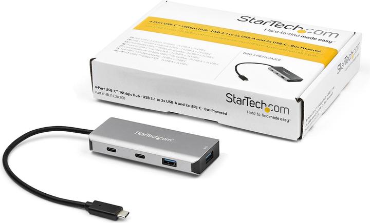 Immagine prodotto StarTech HUB USB 2x USB-C + 2x USB-A 3.2 Gen2 (HB31C2A2CB) (USB-C, 4 Porti)