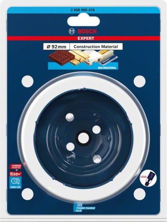 Produktbild Bosch Professional Zubehör EXPERT Construction Material Lochsäge, 92 x 60 mm (92 Millimeter)