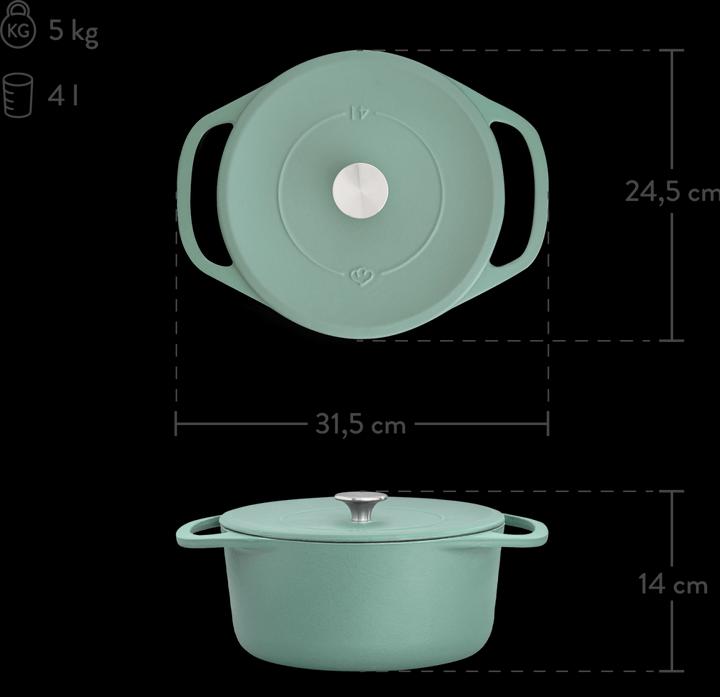 Image du produit Springlane Cocotte Clara 4L (24 cm, Cocotte + faitout, Fonte)