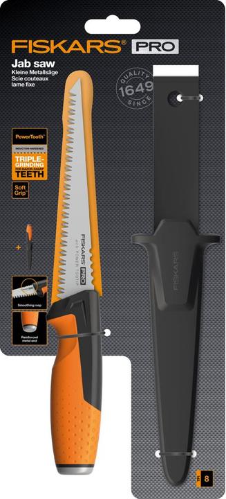 Actual product image Fiskars Pro Small Metal Saw, Incl. Holster, Blade length: 15 cm, 7 TPI, Black/Orange, PowerToo
