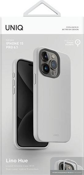 Produktbild Uniq etui Lino Hue iPhone 15 Pro 6.1" Magclick Charging jasnoszary/chalk grey (Apple iPhone 15 Pro)