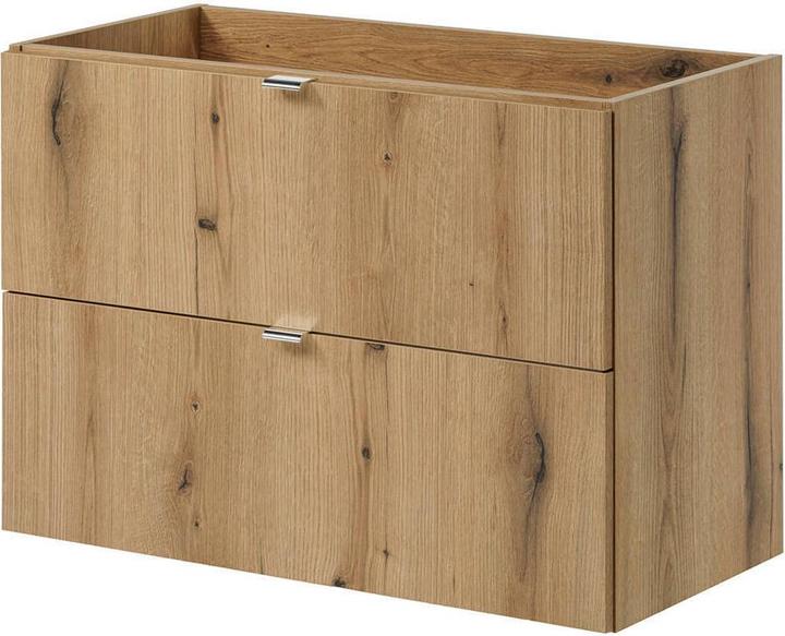 Produktbild En.Casa Waschbeckenunterschrank Newport 80x60x40cm Eichenoptik/Schwarz (57, 80)