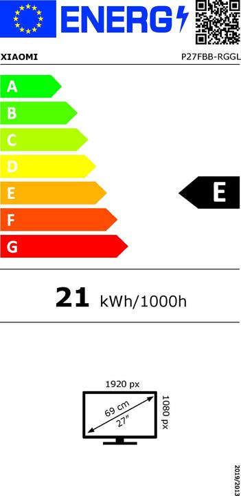 Energy Label Xiaomi Mi G27i (1920 x 1080 pixels, 27")