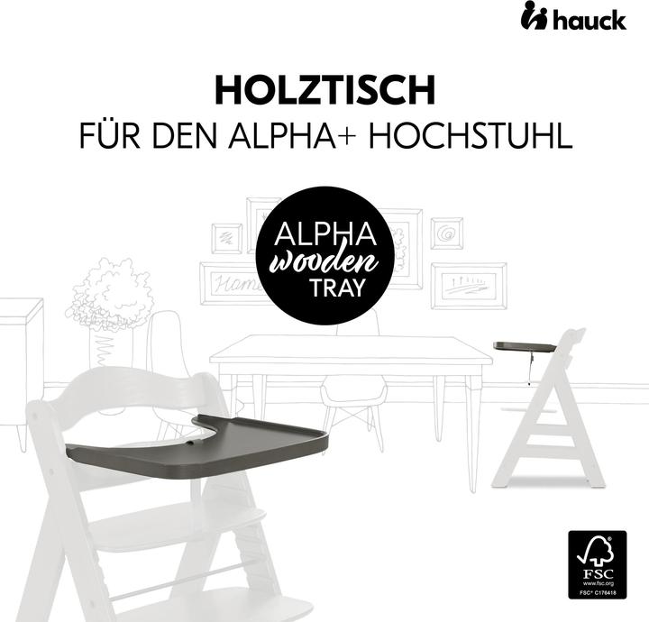 Produktbild Hauck Alpha Wooden Tray Charcoal