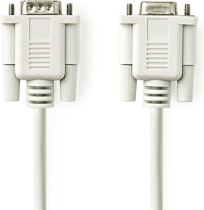 Actual product image Nedis Serial cable | D-SUB 9-pin male | D-SUB 9-pin female | Nickel-plated | 2.00 m | Round | PVC (2 m, VGA)