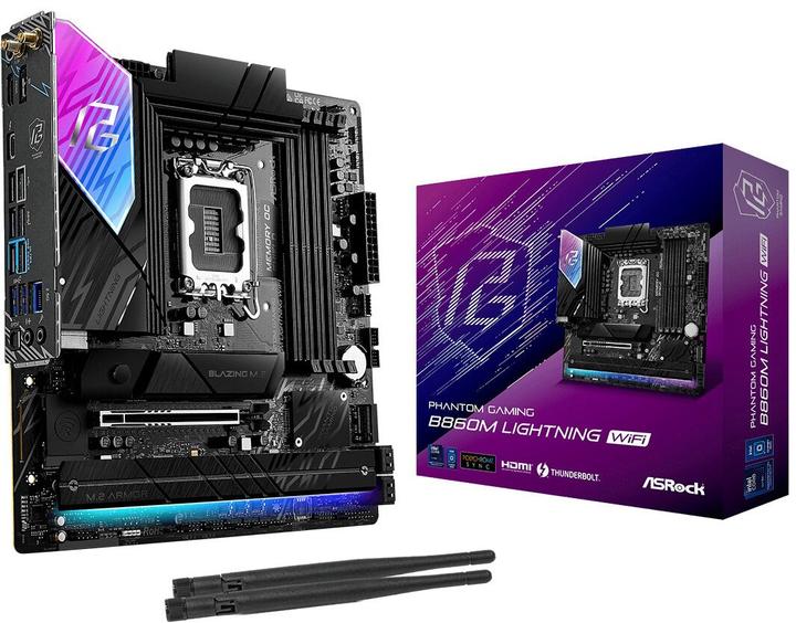 Actual product image AsRock B860M Lightning WiFi DDR5 Intel S retail (LGA 1851, Intel B860, mATX)