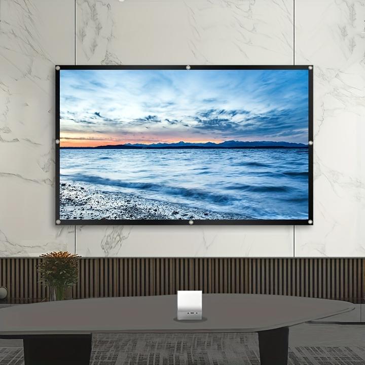 Produktbild PhoneLook Doppelseitige 16:9 Projektionsleinwand mit pflegeleichtem, bügelbarem Stoff (60 Zoll, 152 cm) (60", 16:9)