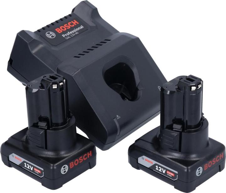 Produktbild Bosch Professional Bosch GSC 12V-13 Akku Blechschere 12V mit Sechskantstiftschlüssel 12V + 2x Akku 6,0 Ah + Schnelllade