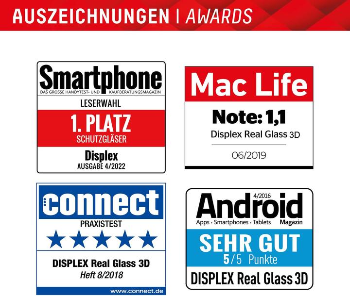 Actual product image Displex Real Glass, Full Cover Panzerglas (1 Piece, Samsung Galaxy S24+, Samsung Galaxy S25+)