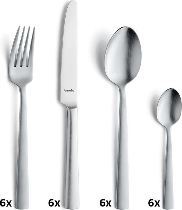 Produktbild Amefa VENTURA Besteckset, 24-teilig, Edelstahl, mattiert (24 Stück, Besteck Set)