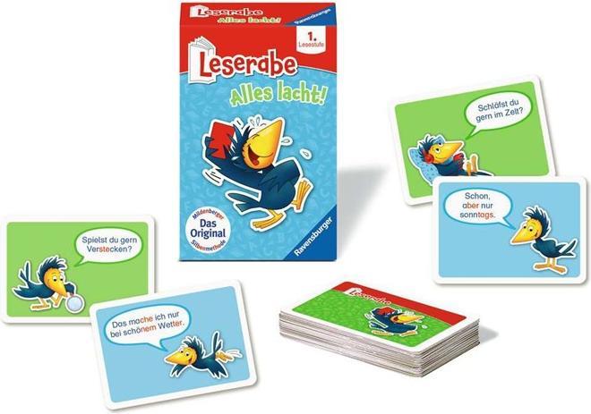 Produktbild Ravensburger 23496 - Leserabe - Alles lacht - Kartenspiel zum Lesen lernen mit Spass – 1. Klasse (Deutsch)