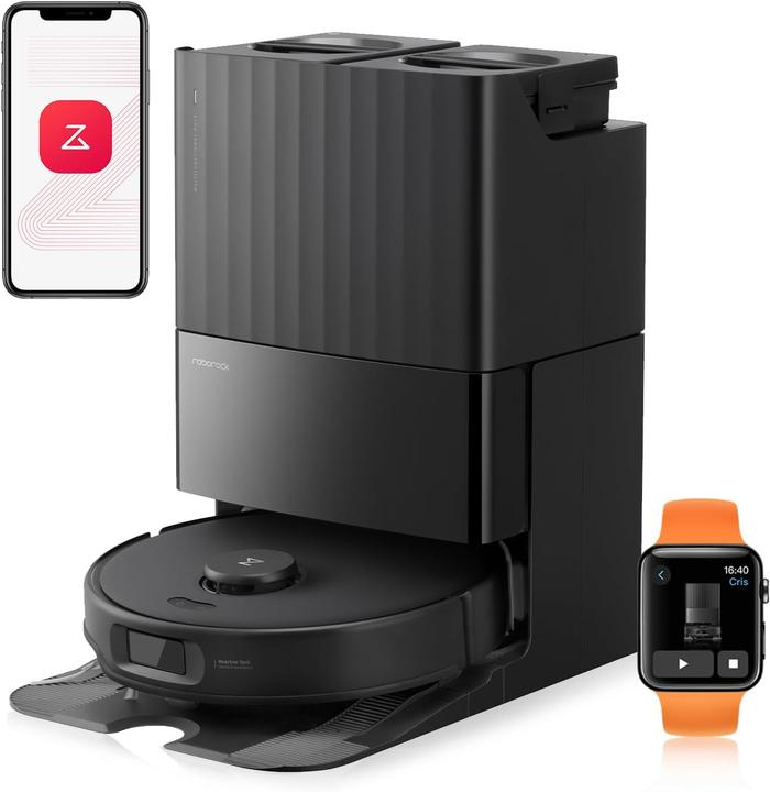 Produktbild Roborock Qrevo Edge S5A Saugroboter mit Wischfunktion,Dual Anti-Tangle-System,17kPa,FlexiArm,Schwarz (Saugroboter)