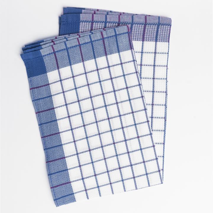 Oliver Weber Collection Diademita set of 10 premium tea towels, 100% fine cotton, 50x70 cm, blue checkered, 185 gr/m2 (50 x 70 cm)