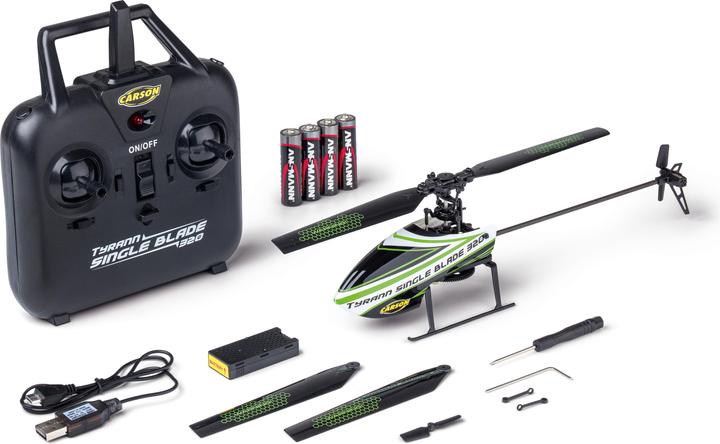 Carson Modellsport Tyrann Single Blade 320 2.4G 100%RTF grü RC Hubschrauber RtF