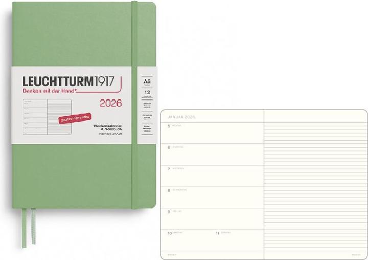 Image du produit Wochenkalender & Notizbuch Medium A5 Salbei 2026 (15 x 21 cm, Allemand)