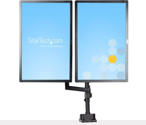 Productafbeelding StarTech com ARMDUALPIVOT, klem, 16 kg, 81,3 cm (32 inch), 100 x 100 mm, hoogteverstelling, Zwart (Tabel, 32")