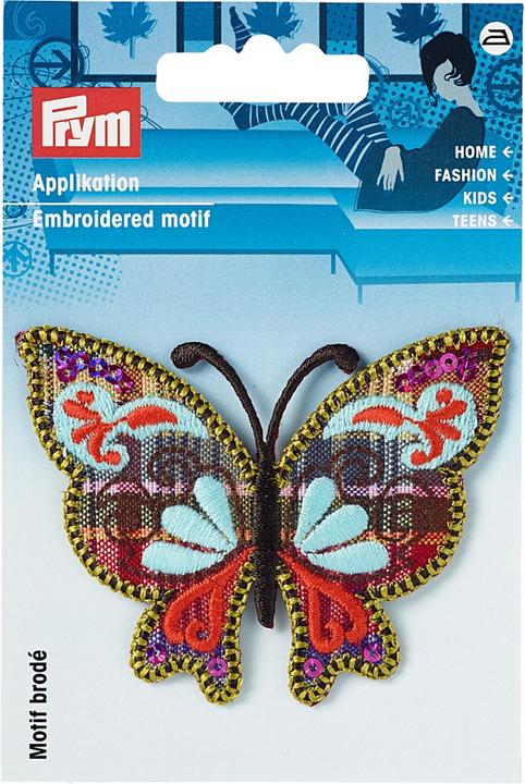Prym Applikation Schmetterling, lila & bunt (1 x)