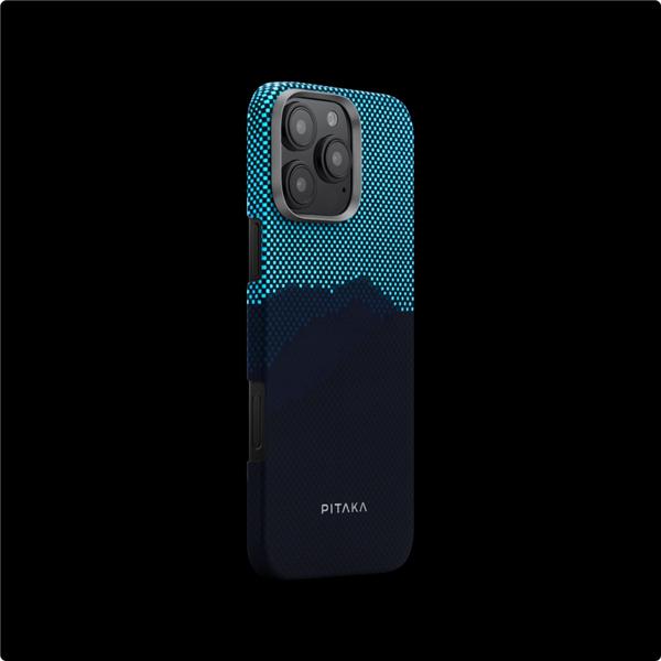 Produktbild Pitaka MagSafe Backcover, leuchtet im Dunkeln, aus echtem Aramid Over the horizon Luminous (Apple iPhone 16 Pro Max)