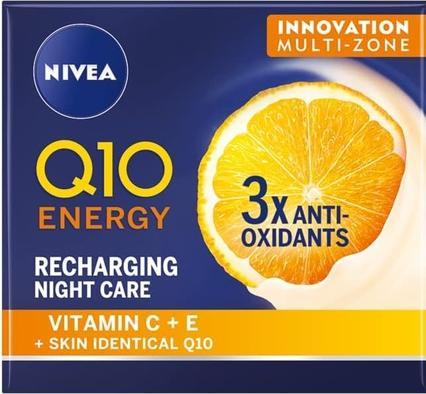 Productafbeelding NIVEA Q10 Energy Recharging Night Cream, Nachtcrème, Vrouwen, Universele huid, Gezicht, Anti-dullness, An (50 ml, Nachtcrème)