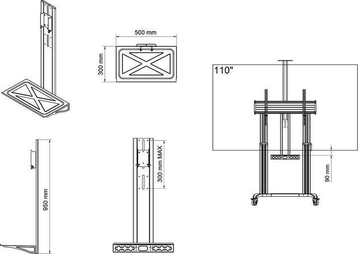 Produktbild Multibrackets AV Konsole zu Dual Pillar Modelle