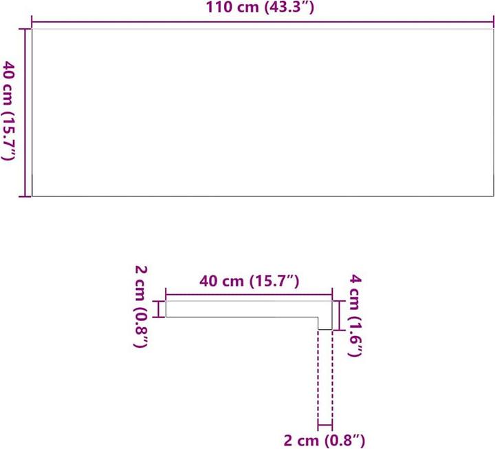 Produktbild VidaXL Fensterbänke 2 Stk. Eiche (40 cm)