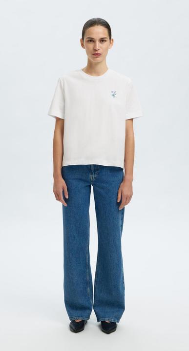 Actual product image Selected Femme Besticktes T-Shirt mit Rundhalsausschnitt (L)