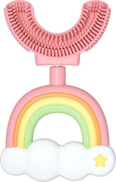 Immagine prodotto VR Shinecon Spazzolino per bambini a forma di U, modello Rainbow Multicolore