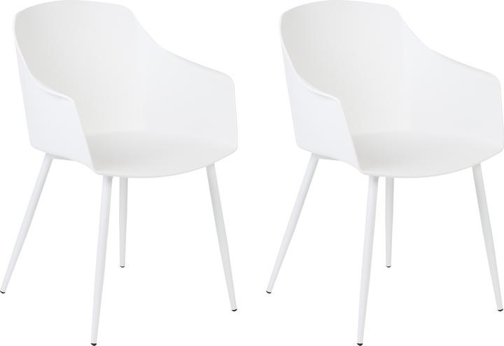 Beliani Esszimmerstuhl Kunststoff weiss 2er Set FONDA