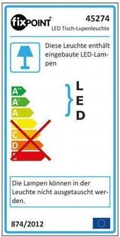Energie-Label FixPoint SMD-LED Tisch Lupenleuchte 452 (417 lm)
